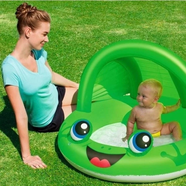 INFLATABLE POOL WITH SUNSHADE 97X66 cm - GREEN