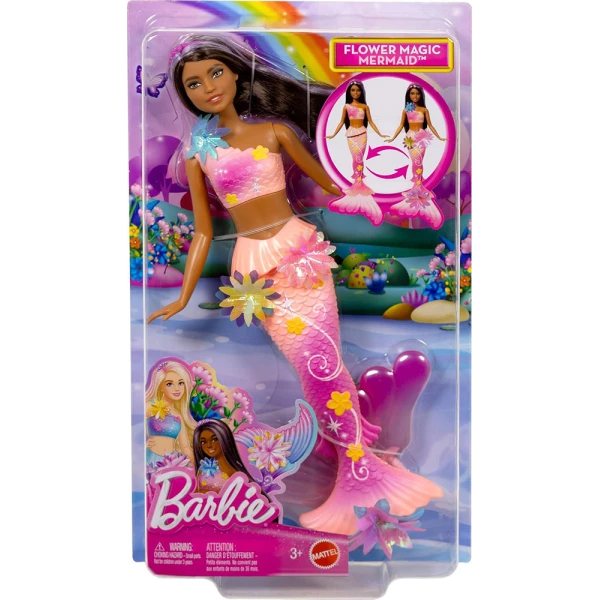 BARBIE BLOOMING FLOWER MAGIC MERMAID DOLL - BRUNETTE
