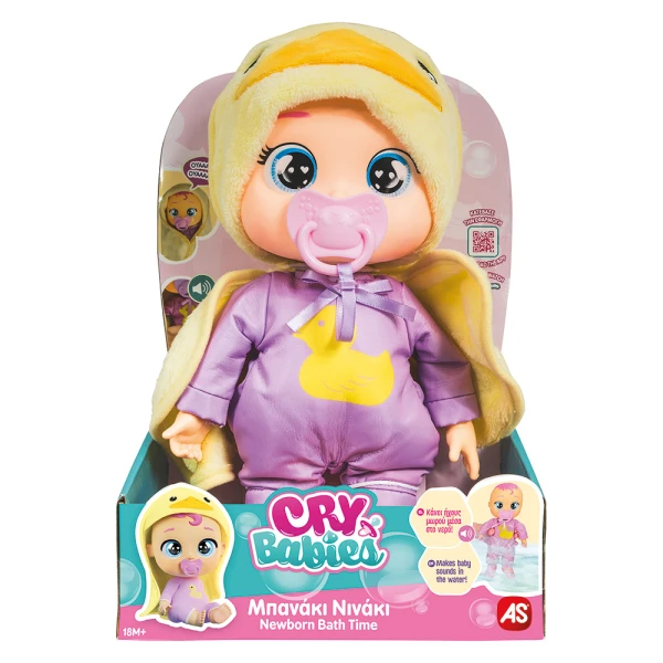 CRY BABIES NEWBORN BATHTIME INTERACTIVE BABY DOLL CRIES REAL TEARS - 2 DESIGNS