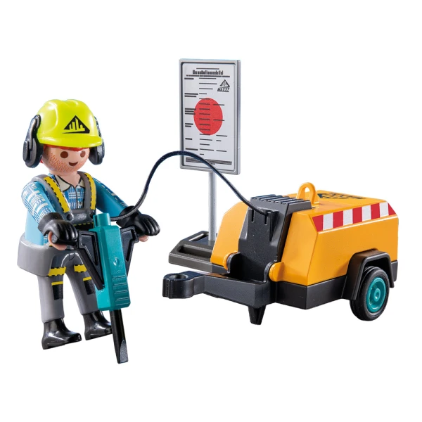 PLAYMOBIL ACTION HEROES ΕΡΓΑΤΗΣ ΜΕ ΚΟΜΠΡΕΣΕΡ