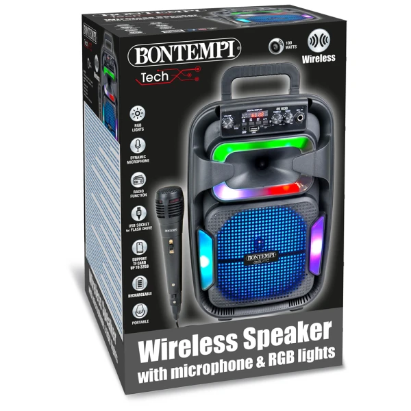 BONTEMPI ΑΣΥΡΜΑΤΟ ΗΧΕΙΟ ΜΕ ΜΙΚΡΟΦΩΝΟ ΚΑΙ RGB LIGHTS