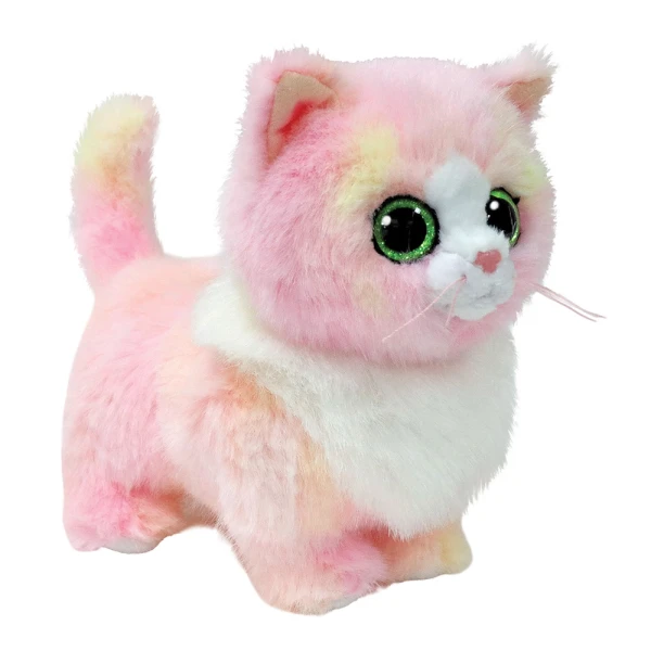 TY BEANIE BOOS PLUSH CAT PINK WITH WHITE 15 cm 