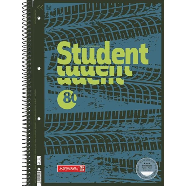 BRUNNEN A4 SPIRAL NOTEBOOK 80 SHEETS – FAST WHEELS