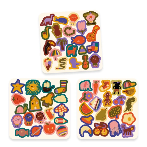 DJECO I CREATE WITH 60 PCS ADHESIVE FELT FUNNY FIGURES