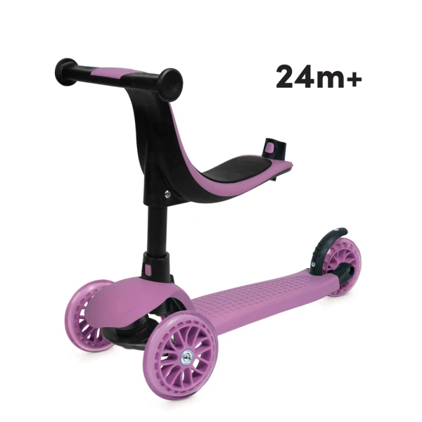 SHOKO KIDS SCOOTER CONVERTIBLE 3 IN 1 PINK FOR AGES 12+ MONTHS