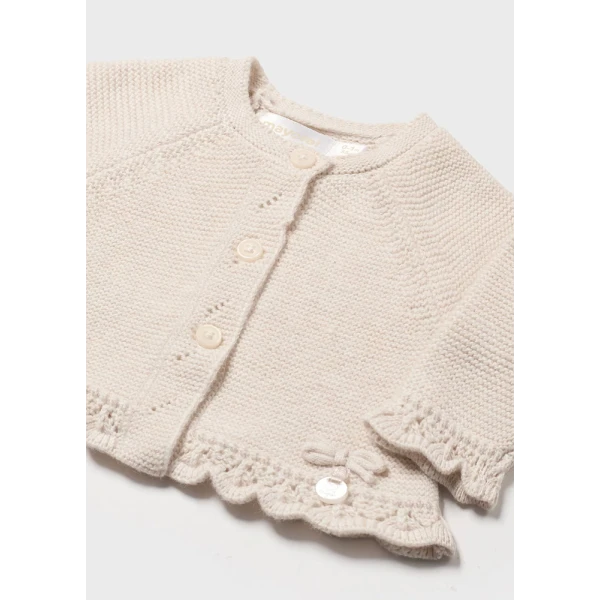MAYORAL LONG KNIT CARDIGAN DARK CREAM