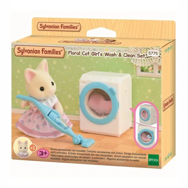 THE SYLVANIAN FAMILIES FLORAL CAT GIRL\'S WASH & CLEAN SET