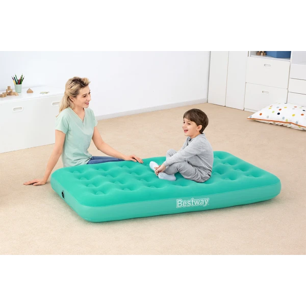 BESTWAY CHILDREN INFLATABLE AIRBED 158X89X18 cm DROWSY DREAMER AIR LIGHT BLUE WITH MANUAL HAND PUMP