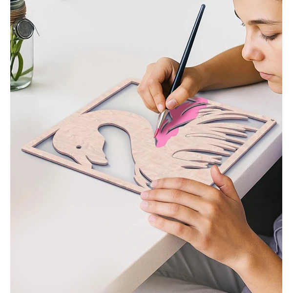 SPLAT PLANET WOODEN ART CRAFT KIT FLAMINGO
