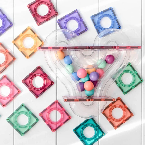 CONNETIX MAGNETIC TILES PASTEL BALL RUN PACK 106 pcs