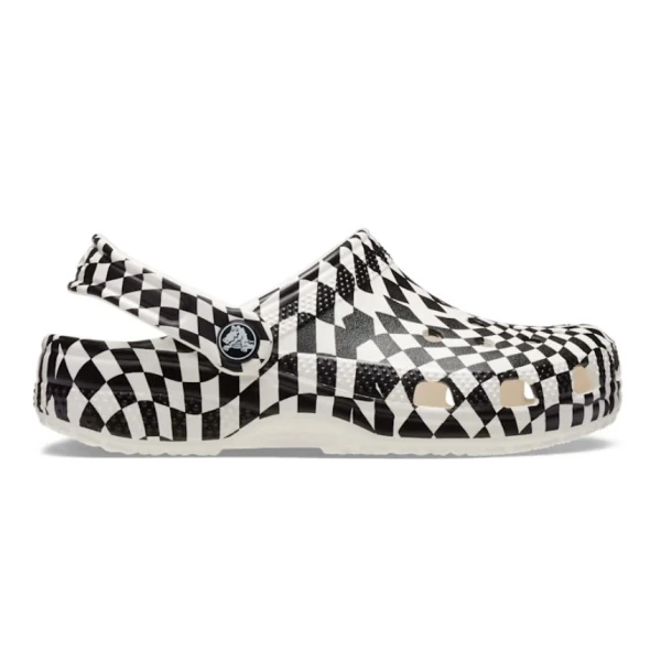 CROCS CLASSIC WARPED CHECKER CLOG K WHITE/BLACK