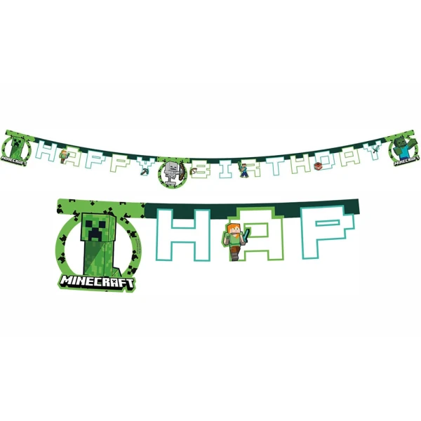 ΧΑΡΤΙΝΗ ΓΙΡΛΑΝΤΑ HAPPY BIRTHDAY MINECRAFT