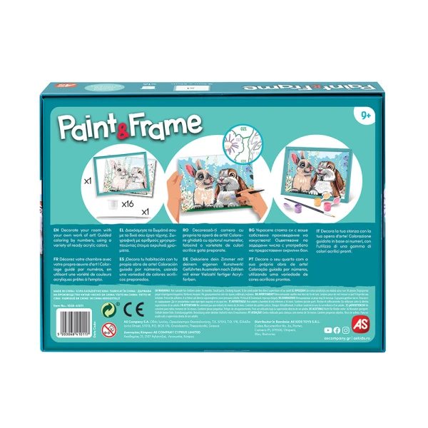 PAINT & FRAME PAINT BY NUMBERS CUTE BUNNIES FOR AGES 9+