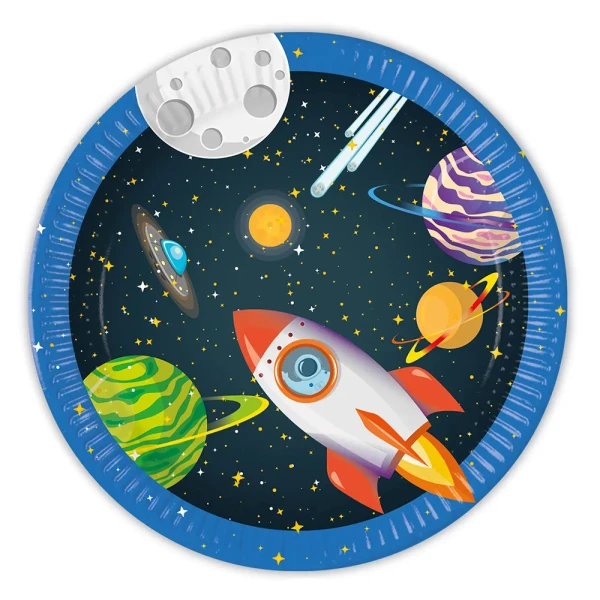 SPACE ROCKET FSC PAPER PLATES 23 cm 8 pcs NEXT GENERATION