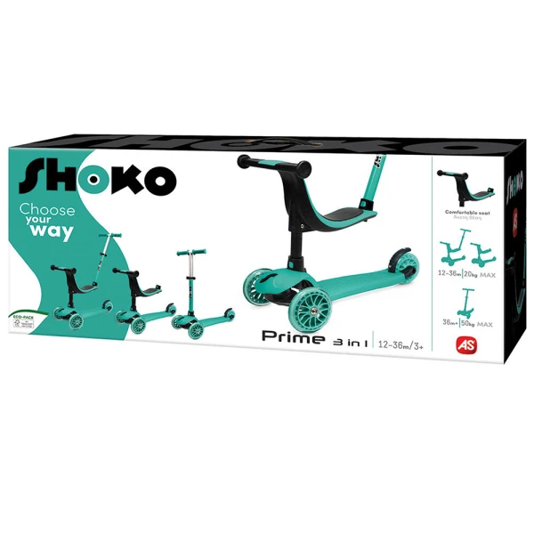 SHOKO ΠΑΙΔΙΚΟ SCOOTER PREMIUM 3 ΣΕ 1 TROPICAL MIST