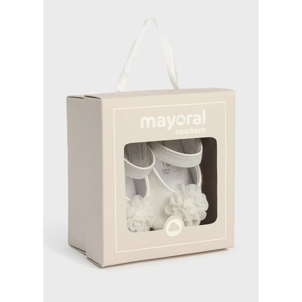 MAYORAL MARY JANE SHOES FLOWER WHITE