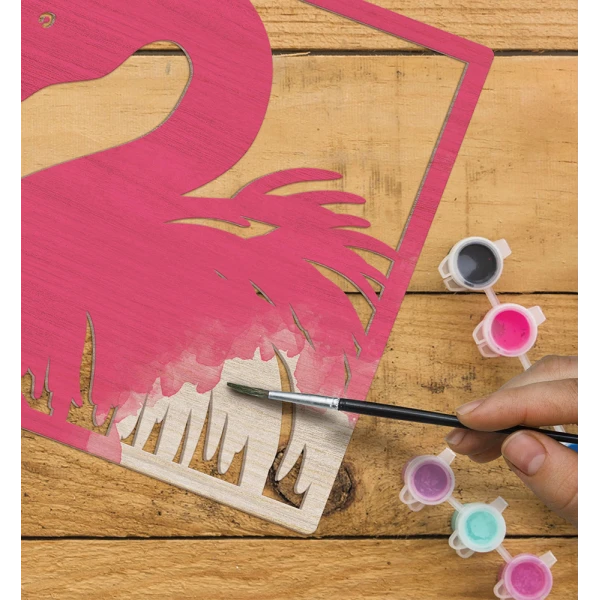 SPLAT PLANET WOODEN ART CRAFT KIT FLAMINGO