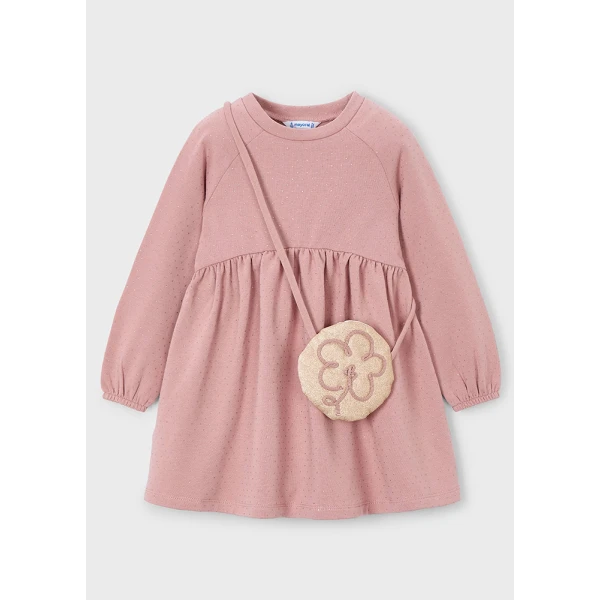 MAYORAL DRESS SWEATSHIRT BAG SOFT PINK