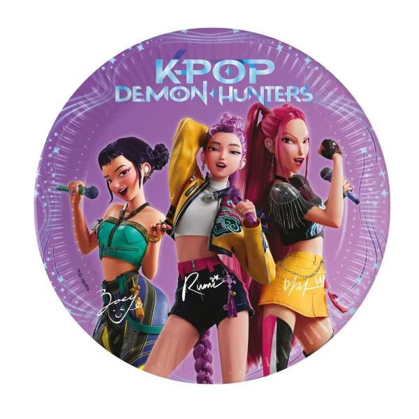 ΠΙΑΤΑ ΧΑΡΤΙΝΑ ΜΕΣΑΙΑ 20 εκ. 8 τεμ. K-POP DEMON HUNTERS