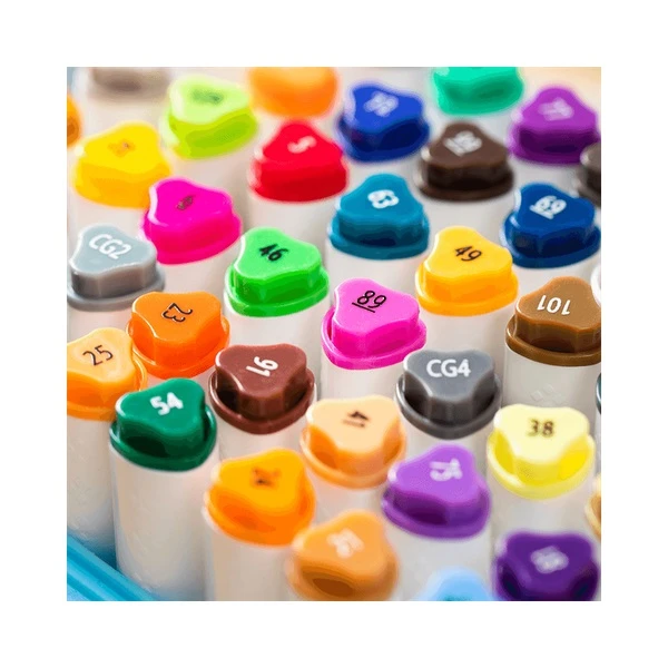 DELI DOUBLE-TIP WASHABLE DESIGN MARKERS IN PLASTIC CASE 24 COLORS