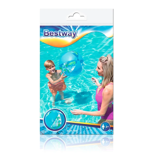 BESTWAY INFLATABLE BEACH BALL 51 cm LIGHT BLUE