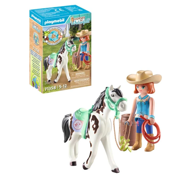 PLAYMOBIL HORSES OF THE WATERFALL FEEDING TIME WITH ELLIE AND SAWDUST