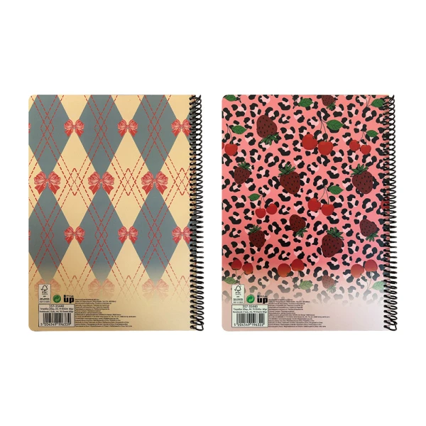 BACK ME UP SPIRAL NOTEBOOK A4 2 SUBJECTS 70 SHEETS FASHION BEAR & SCOTCH DOG - 2 DESIGNS