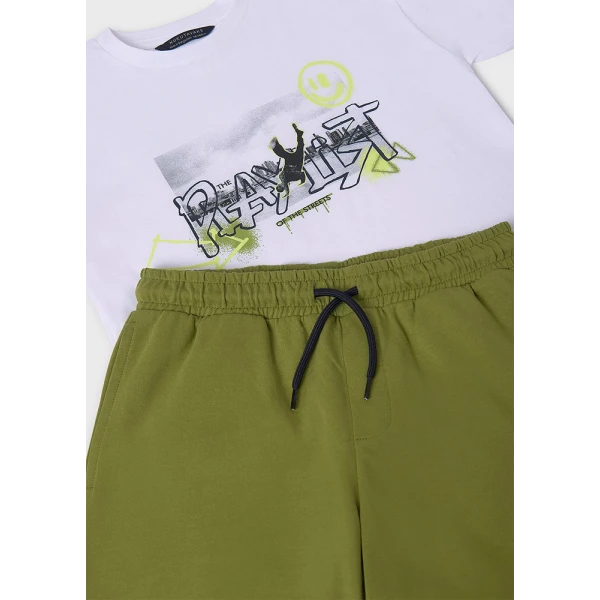 MAYORAL SET COTTON PLAYLIST WHITE-GREEN