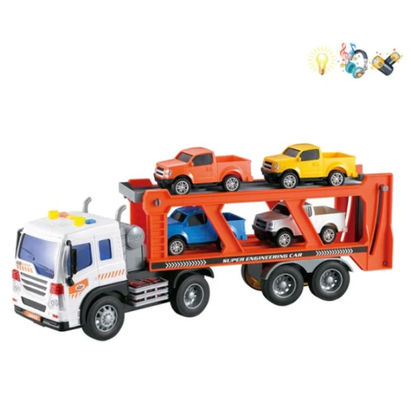 CAR TRANSPORT TRUCK WITH LIGHTS AND SOUNDS