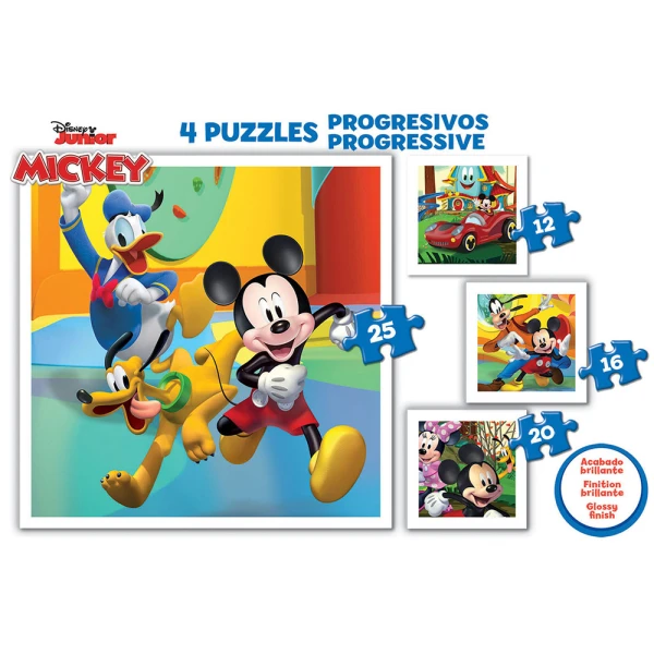 EDUCA PROGRESSIVE PUZZLE 12-16-20-25 pcs. - MICKEY & FRIENDS