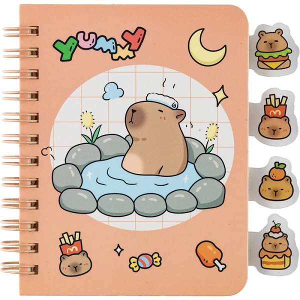 NOTEBOOK 8.7X11.3 cm 64 SHEETS CAPYBARA - 4 DESIGNS
