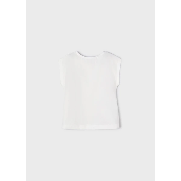 MAYORAL SHORT SLEEVES BLOUSE DOLLS ECRU-PETROL