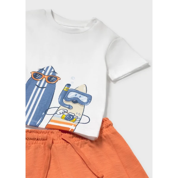 MAYORAL SET COTTON SURF BOARDS CORAL 