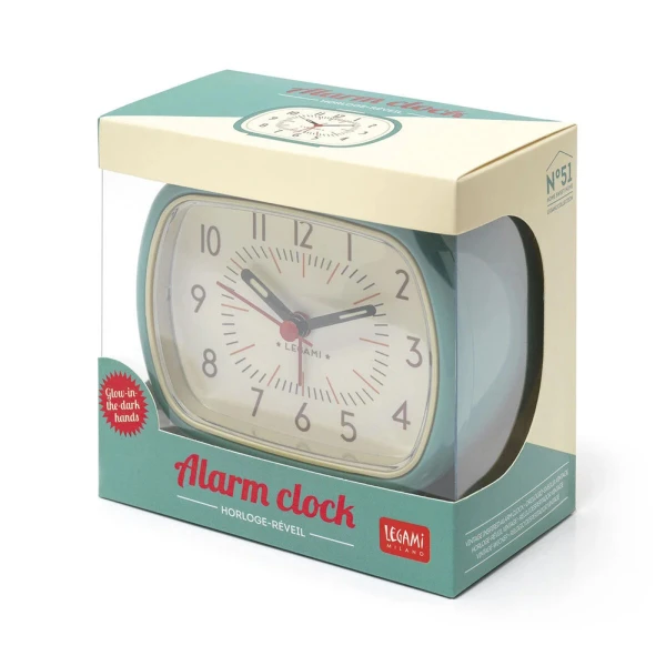 LEGAMI VINTAGE  - RETRO ALARM CLOCK LIGHT BLUE