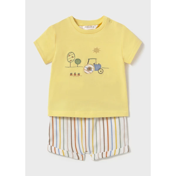MAYORAL SET TROUSERS SHORT BLOUSE YELLOW 