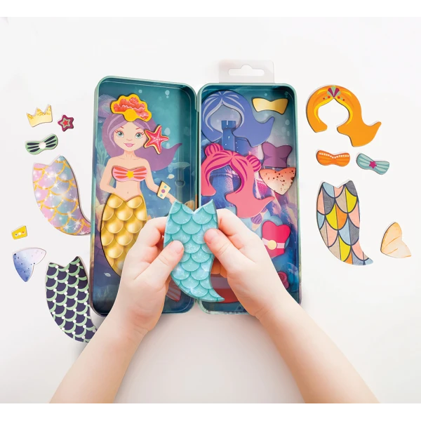 HAPPIHOBBI MAGNET TINS CITY HEROES - FASHION GIRL - MERMAID PRINCESS EDUCATIONAL PAPER MAGNETS - 3 DESIGNSMAGNETS FOR AGES 3+ - 2 DESIGNS