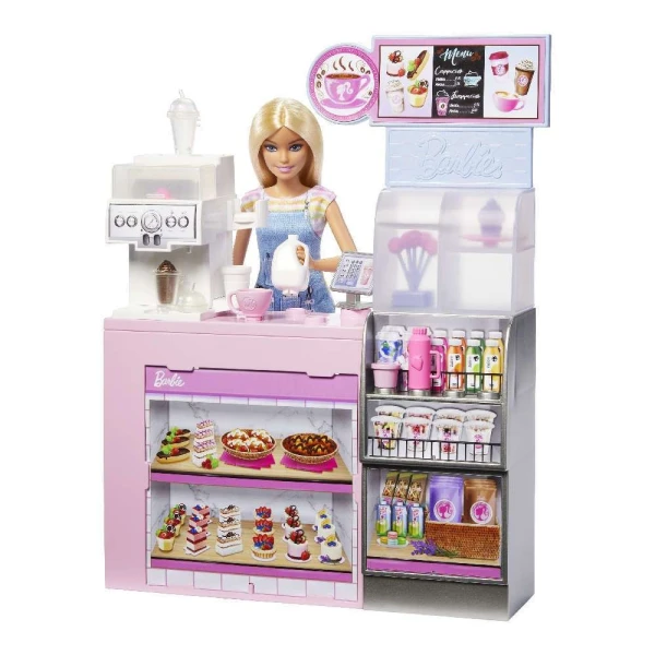 BARBIE PLAYSET NEW COFFEE SHOR WITH DOLL