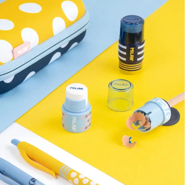 MILAN ERASER WITH SHARPENER EXTENSION SWIMS - 4 DESIGNS