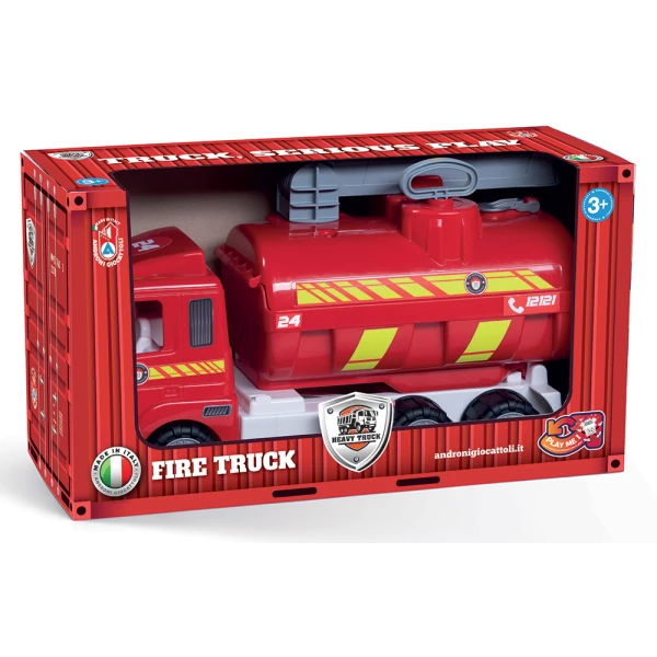 GIANT PLASTIC FIREFIGHTER TRUCK FOR THE SAND WITH WATER PUMP