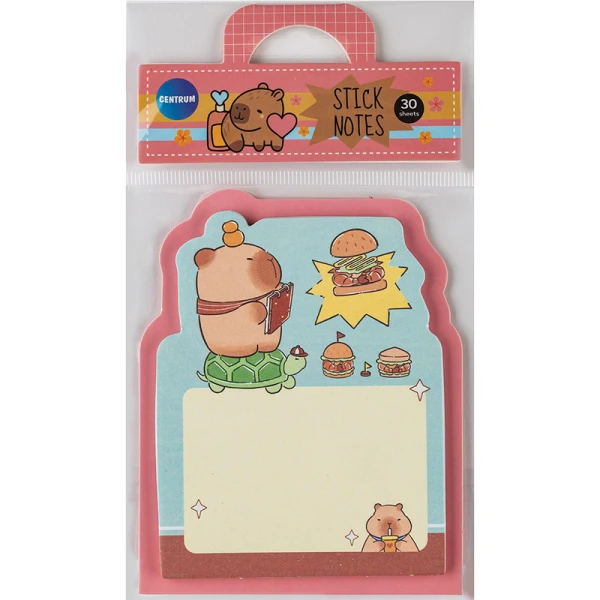 PAPER STICKY NOTES 70X90mm 30 SHEETS CAPYBARA - 4 DESIGNS