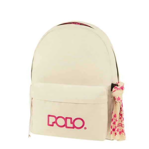POLO BACKPACK ORIGINAL SCARF WITH SCARF 2024 WHITE-PINK