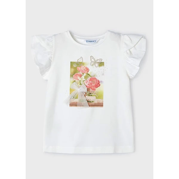 MAYORAL SHORT SLEEVES BLOUSE ECRU-COLORING