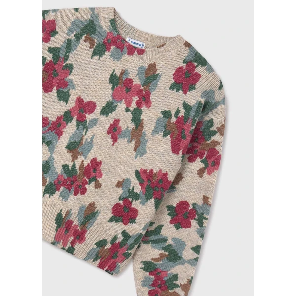 MAYORAL JERSEY PRINTED FLOWERS STONE INTENSE