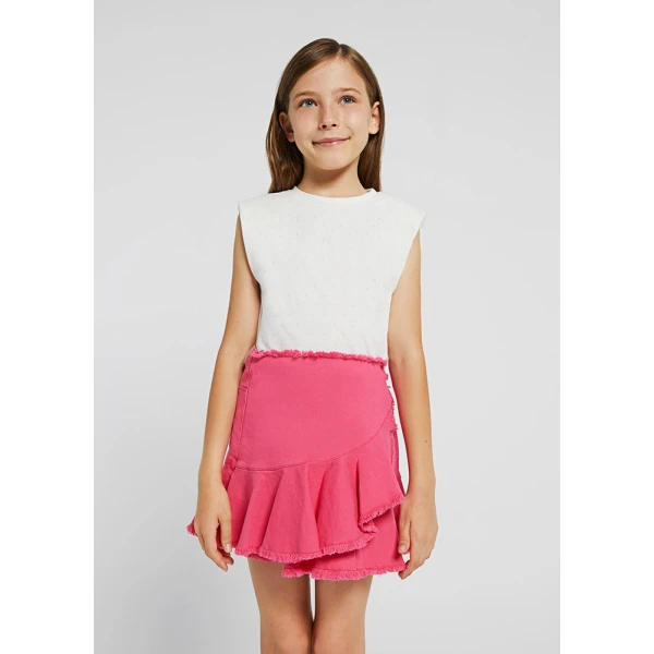 MAYORAL SHORT SLEEVES BLOUSE STRAPS ECRU