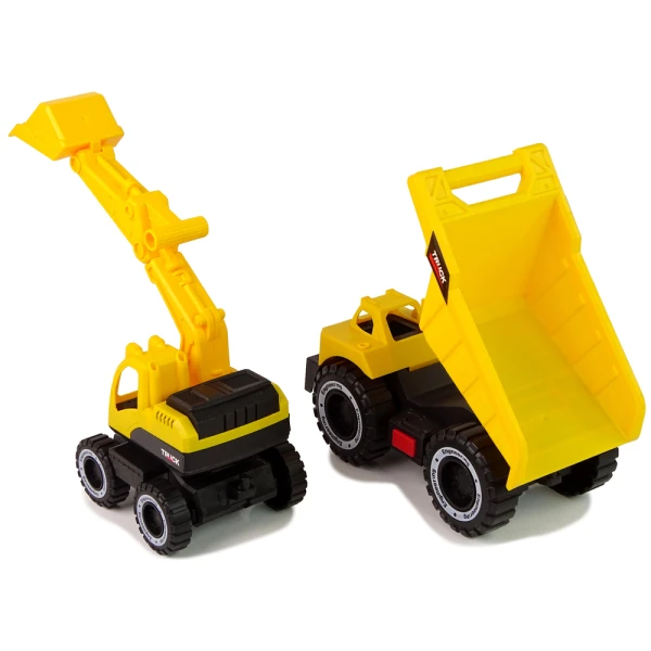 EXCAVATOR & TRUCK TRANSPORT TRUCK WITH SOUNDS AND LIGHTS