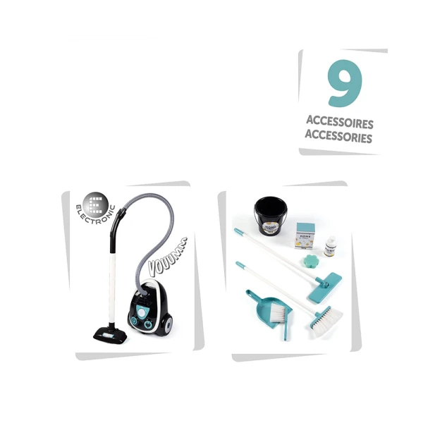 SMOBY  CLEANING TROLLEY & VACUUM CLEANER