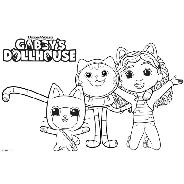 DRAWING PAD 23Χ33 cm 40 SHEETS WITH STICKERS & STENCIL GABBYS DOLLHOUSE - 2 DESIGNS