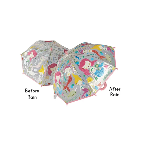 FLOSS & ROCK COLOUR CHANGING UMBRELLA TRANSPARENT - MERMAID