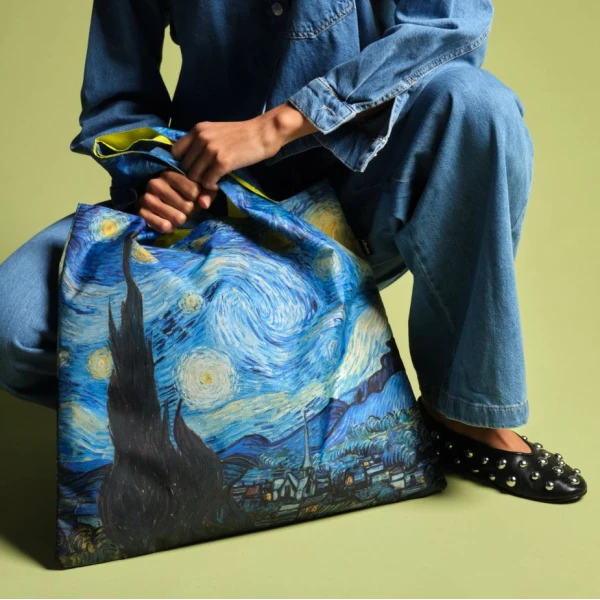 LOQI RECYCLED TOTE BAG - VINCENT VAN GOGH STARRY NIGHT