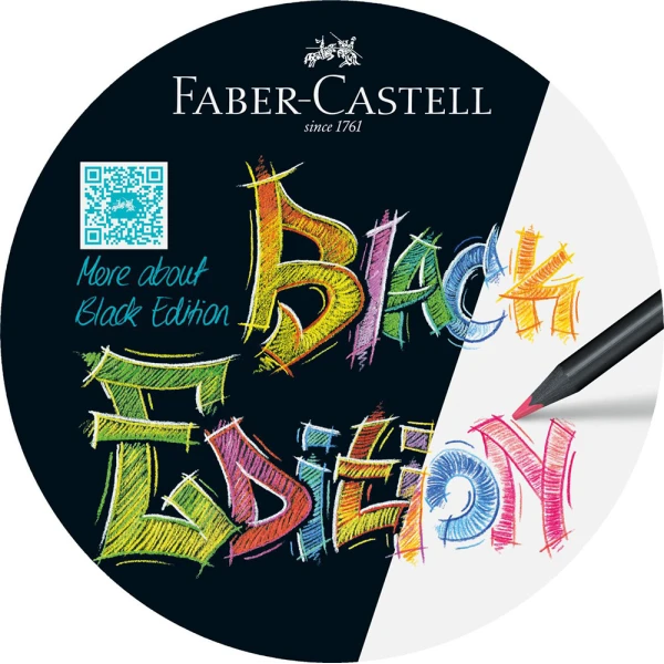 FABER-CASTELL WOODEN COLOURS BLACK EDITION SET 12 PENCILS